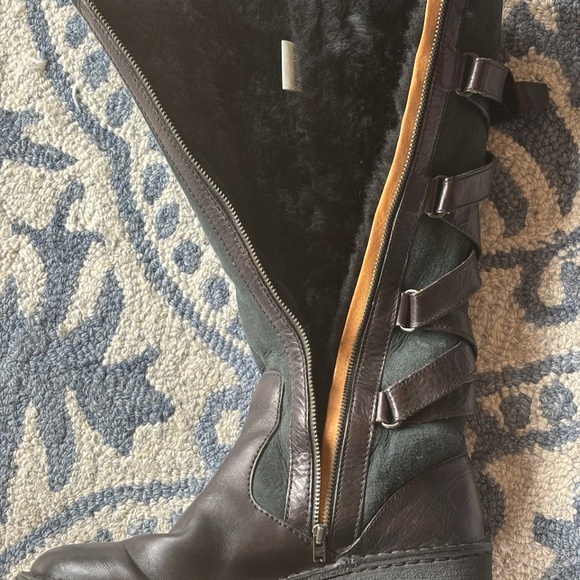 Born Black Leather Shearling Lined Riding Winter Boots - Picture 8 of 9